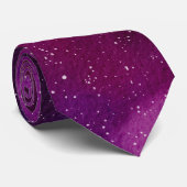 Waterverf sterrenstelsels paars roze  stropdas (Opgerold)