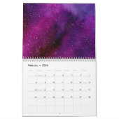 Waterverf Sterrenstelsels paarse roze Custom 2025 Kalender (Feb 2026)