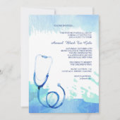 Waterverf Stethoscoopuitnodiging Kaart (Voorkant)