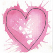 Waterverf Sticker hart (Voorkant)