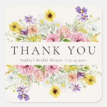 Waterverf Sticker Wilde bloem