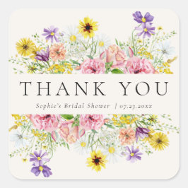 Waterverf Sticker Wilde bloem