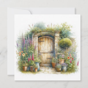 Waterverf stijl Cottage Tuinhek Vriendschap Kaart