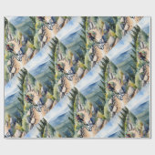 Waterverf stijl fietser Mountain Trails Cadeaupapier (Vlak)