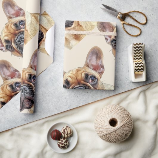 Waterverf stijl Franse Bulldog Leuke Dierenkunst Cadeaupapier (Crafts)