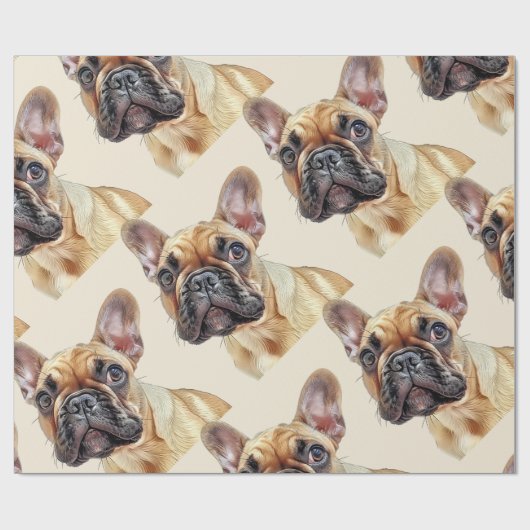 Waterverf stijl Franse Bulldog Leuke Dierenkunst Cadeaupapier (Vlak)