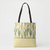 Waterverf stijl gele tulpen, kleur blok tote bag (Voorkant)