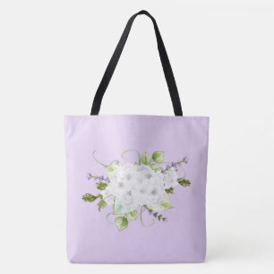 Waterverf stijl Hydrangeas en Lilacs Tote Bag
