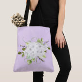 Waterverf stijl Hydrangeas en Lilacs Tote Bag (Dichtbij)