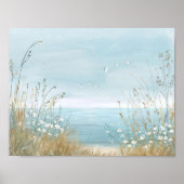 waterverf stijl illustratie strand scene poster (Voorkant)