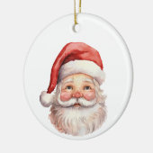 Waterverf stijl kerstman gezicht kerst keramisch ornament (Links)