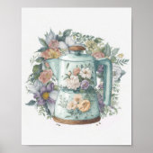 Waterverf  stijl Koffiekkoffie Poster (Voorkant)