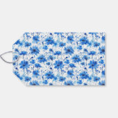 Waterverf stijl korenbloem type blauw cadeaulabel (Achterkant Horizontaal)