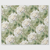 Waterverf Stijl  Look Witte Rozenbloem Cadeaupapier (Vlak)