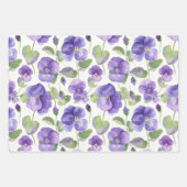 Waterverf stijl Paarse pansier type bloemen Inpakpapier Vel (Voorkant)