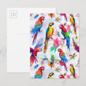 Waterverf Stijl Papegaaien 2 Briefkaart (Voorkant / Achterkant)