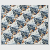 Waterverf stijl persoon Wandelen Mountain Cadeaupapier (Vlak)