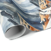 Waterverf stijl persoon Wandelen Mountain Cadeaupapier (Rol Hoek)