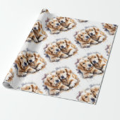 Waterverf stijl pinguïn vogel wildernis kunst cadeaupapier (Uitgerold)