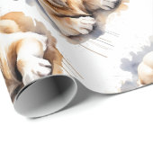 Waterverf stijl pinguïn vogel wildernis kunst cadeaupapier (Rol Hoek)