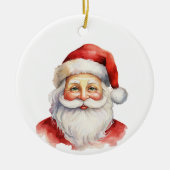 Waterverf stijl Santa Claus Gezicht Gepersonalisee Keramisch Ornament (Voorkant)