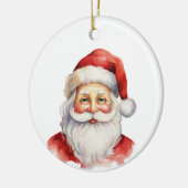 Waterverf stijl Santa Claus Gezicht Gepersonalisee Keramisch Ornament (Links)