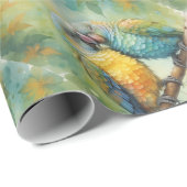 Waterverf Stijl Schattigee Knuffelpapegaaien in Li Cadeaupapier (Rol Hoek)