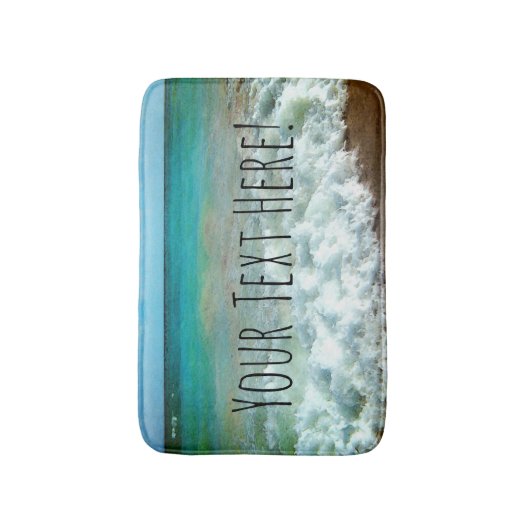  Waterverf Stijl strand Ocean Turquoise Badmat (Voorkant Verticaal)