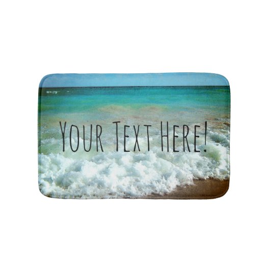 Waterverf Stijl strand Ocean Turquoise Badmat (Voorkant)