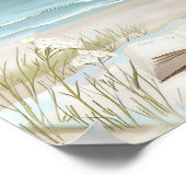waterverf stijl strand scene illustratie poster (Hoek)