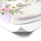 Waterverf Stijl Trouwtaart Art Print (Hoek)