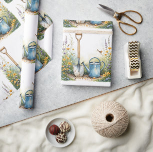 Waterverf Stijl Tuin Tuinier Gereedschap Cadeaupapier