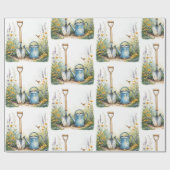 Waterverf Stijl Tuin Tuinier Gereedschap Cadeaupapier (Vlak)