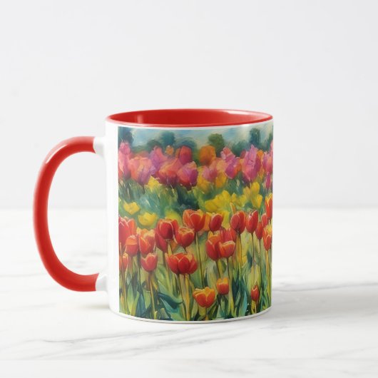 Waterverf Stijl Tulp Bloem Art Mok (Links)