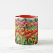  Waterverf Stijl Tulp Bloem Art Mok (Midden)