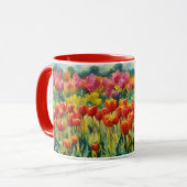 Waterverf Stijl Tulp Bloem Art Mok (Voorkant links)
