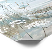 waterverf stijl witte boot op het strand poster (Hoek)