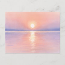 Waterverf stijl zon - Zeegezicht kunst
