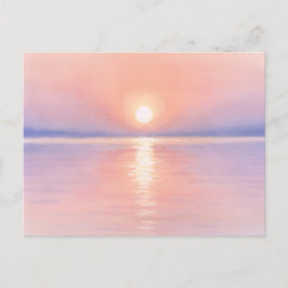 Waterverf stijl zon - Zeegezicht kunst Briefkaart