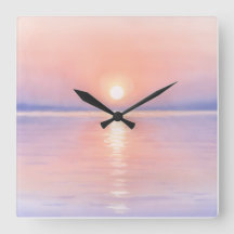 Waterverf stijl Zon - Zeegezicht Kunst