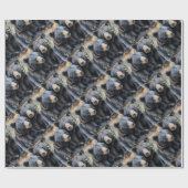 Waterverf stijl zwarte Beren Animal Pattern Art Cadeaupapier (Vlak)