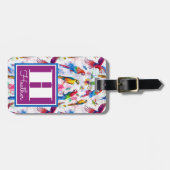 Waterverf stijlpagina's | Monogram Bagagelabel (Voorkant horizontaal)