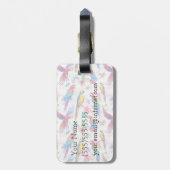 Waterverf stijlpagina's | Monogram Bagagelabel (Achterkant verticaal)