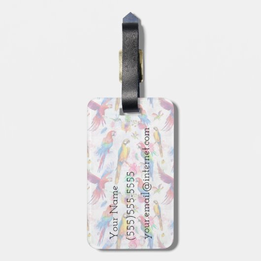 Waterverf stijlpagina's | Monogram Bagagelabel (Achterkant verticaal)