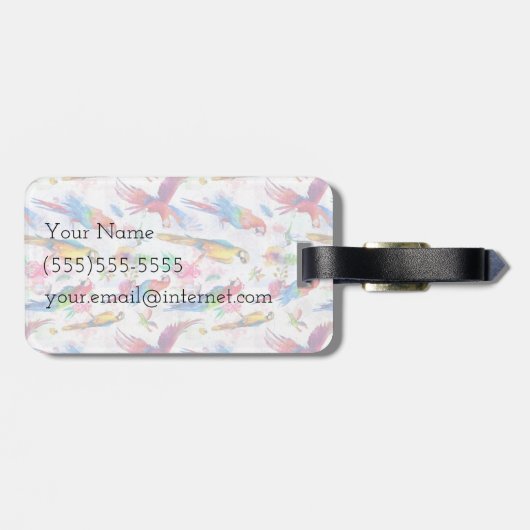 Waterverf stijlpagina's | Monogram Bagagelabel (Achterkant horizontaal)