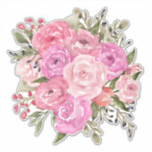 Waterverf  Stijlroze Roses Bouquet Sticker (Voorkant)