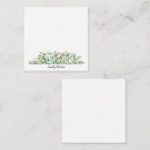 Waterverf Stijlvol groen - Aangepaste naamnotitiea Notitiekaartje (Voorkant / Achterkant)