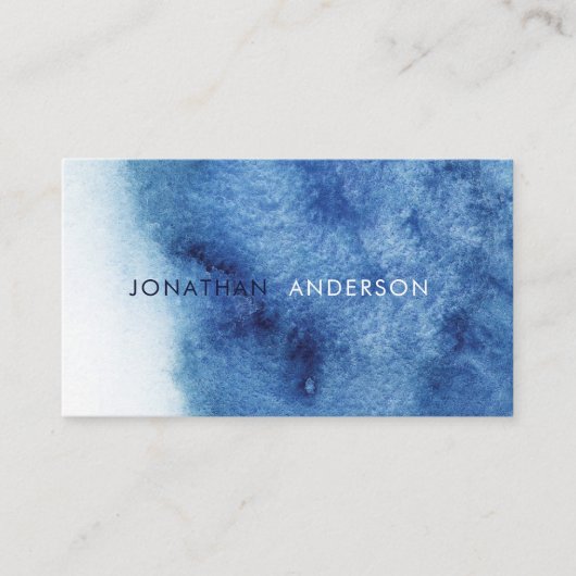 Waterverf Stijlvolle Blauwe Oceaan Professional Visitekaartje (Voorkant)