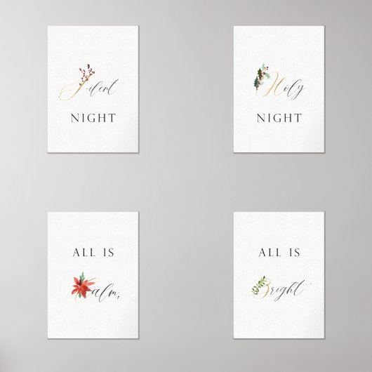 Waterverf Stille Nacht Kerstlied Muurkunst Sets (Voorkant)