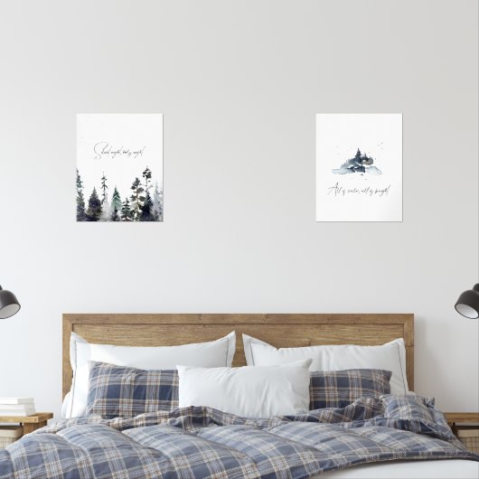 Waterverf Stille Nacht Kerstlied Muurkunst Sets (Slaapkamer)